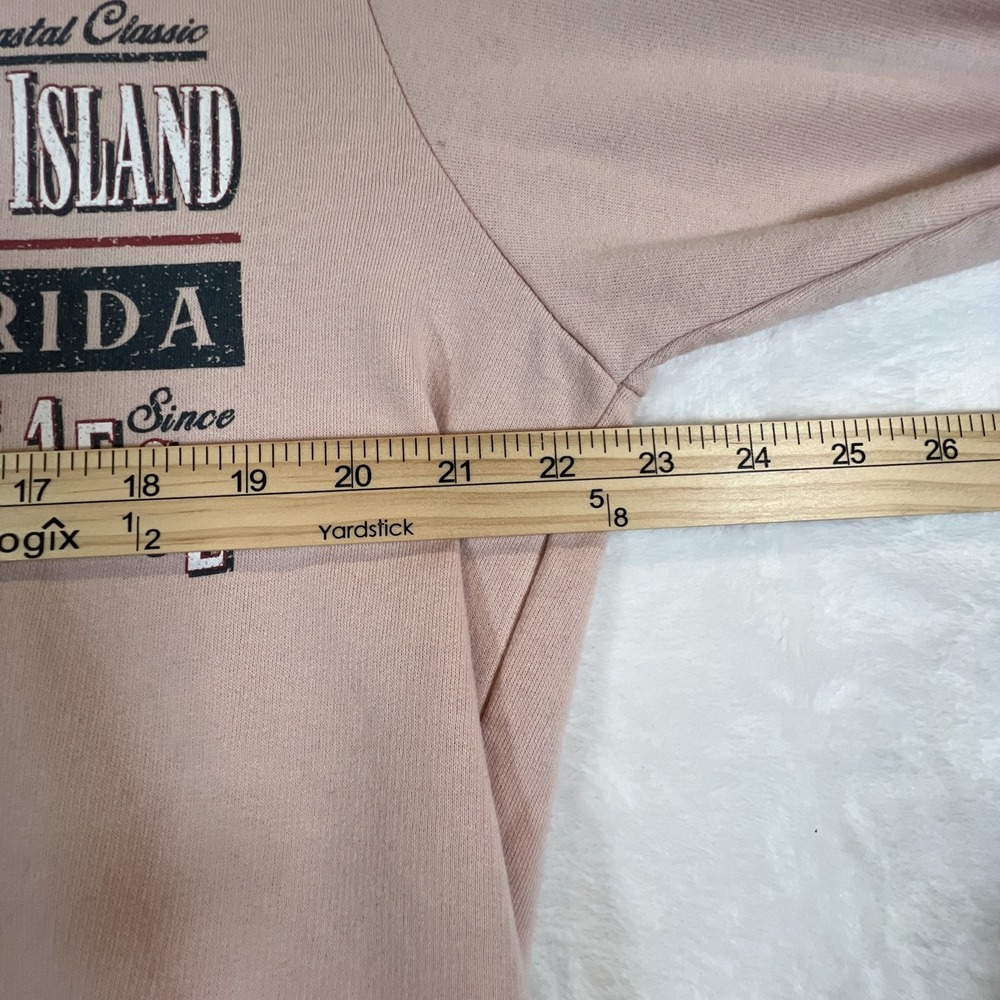 Full Zip Hoodie Jacket Amelia Island Florida‎ Pink Sweatshirt Womens Size Large - Picture 6 of 8